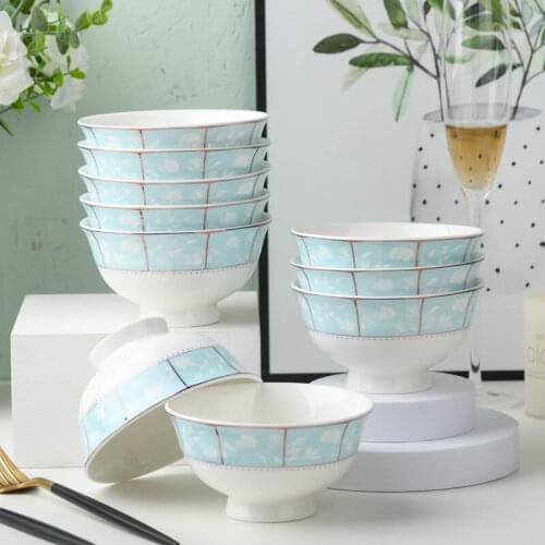Elegant Bowl Porcelain Ceramic White Creative Bowl European Individual Vajilla Completa De Platos Porcelain Tableware ED50TW