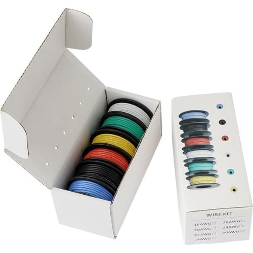 138ft Soft Silicone Insulator UL3132 22AWG Electrical Wire Tinned Copper Stranded Hook-up Wire 300V 6 Colors for DIY Toys Lamp