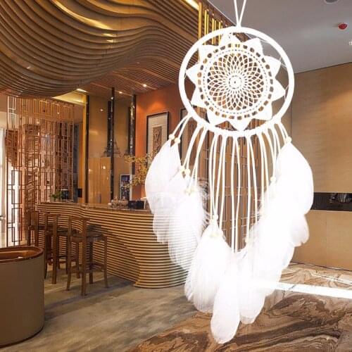 JX-LCLYL New Boho Style Sunflower Lace Dream Catcher Feather Dreamcatcher Kids Room Gift