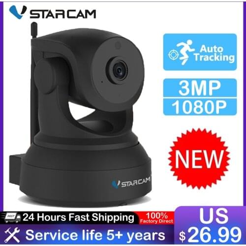 Vstarcam 1MP/2MP/3MP IP Camera Black C24S Humanoid Recognition Auto Tracking Wifi Camera IR CCTV Video Security Camera Remote IR