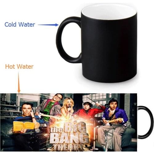 The Big Bang Theory Coffee Mugs Mug Heat Sensitive Black Colour Change Magic Tea Mugs White Mug 350ml
