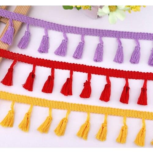 10 yards Lace Trim Sewing Ribbon Tassel Fringe Cotton Ethnic Latin Dress Stage Garment Curtain Decorative Diy