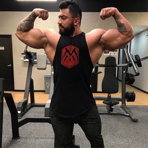 Muscle aesthetics summer male wide shoulder back heart sleeveless large size fitness sports elastic vest male manufacturers dire