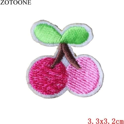 Low Price Applique Cherry Patch Badges for Clothing Iron on Cheap Embroidered Cartoon Funny Patches for Kids Clothes Stickers G