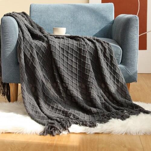 Nordic Style Knitting Throw Blanket Bed Sofa Towel Office Rest Nap Air conditioning Throw Home Bedside Blankets 127x170cm