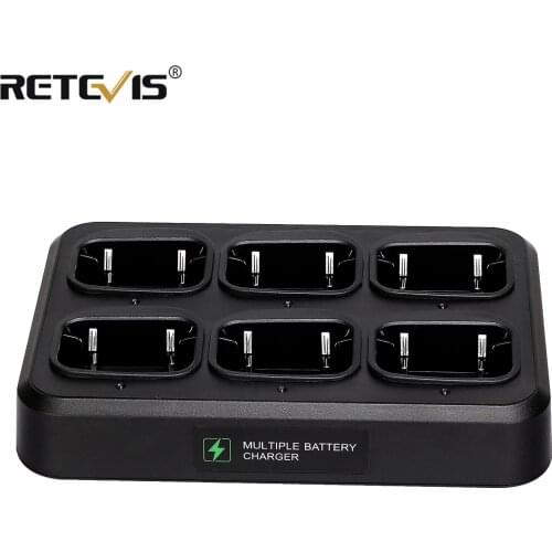 New Rapid Six-way Charger Single Row For Retevis RT8 RT81 RT82 RT87 RT50 RT647/RT47 RT83 Walkie Talkie/Battery Charger J9115S