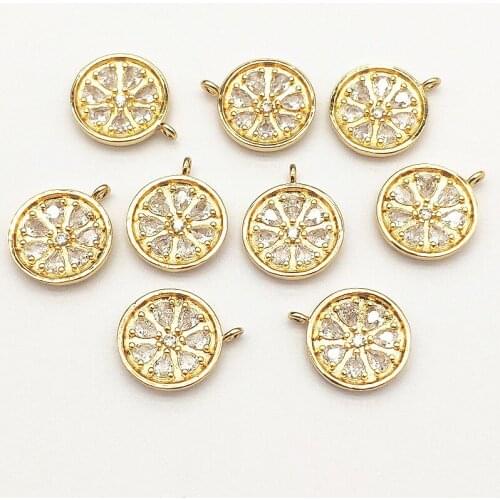 New arrival! 19x16mm 50pcs Cubic Zirconia Round Charm For Handmade Necklace Earring DIY Parts Jewelry Findings & Components