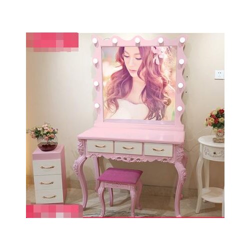 New European style dressing table wedding photo studio dressing table with light bedroom small unit Mini dressing table