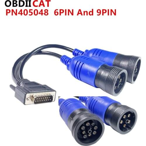 OBDIICAT PN405048 J1708 + J1939 Splitter Adapter Truck Diagnose Interface Cable 6Pin and 9Pin Y Deutsch for NEXIQ XTRUCK VXSCAN