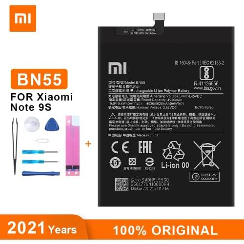 Xiao Mi Original Battery BN55 4920 mAh for Xiaomi Redmi Note 9S High Quality Phone Replacement Batteries