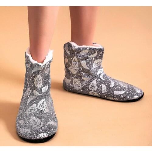 Ousefu Cheap house Slippers For Women Ethnic Winter Keep Warm Plush Slippers Boot soft comfortable Fluffy Indoor Floor shoes