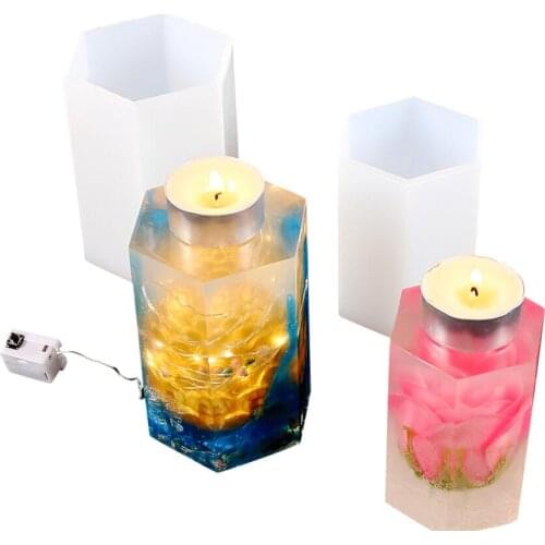 Hexagon Silicone Mold DIY Epoxy Resin Candle Mould Aromatherapy Candle Wax Molds Clay Plaster Craft Casting Mould Home Decor