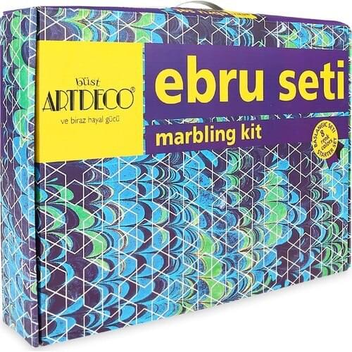 Artdeco Marbling Starter Kit 8 Color 30ml paint and marbling juice ive hobby with brush set art painter set