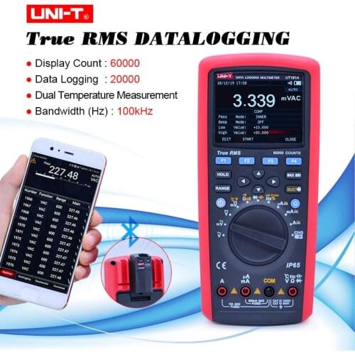 U-NIT UT181A Data logging 20000 Digital Multimeters True RMS DMM Capacitance Temperature Meter with rechargeable battery