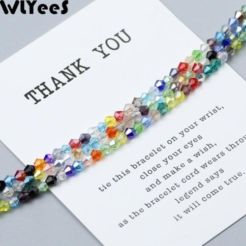 WLYeeS 3mm 200pcs Austrian Bicone crystals beads DIY Jewelry Necklace Accessories Making Multicolor Faceted Glass Spacer Beads