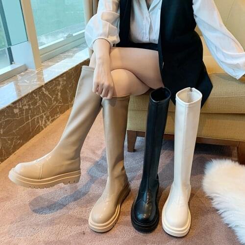 Boots Shoes Boots-Women Round Toe Luxury Designer Winter Footwear Sexy Thigh High Heels High Sexy Mid Calf 2021 Rubber Fashion