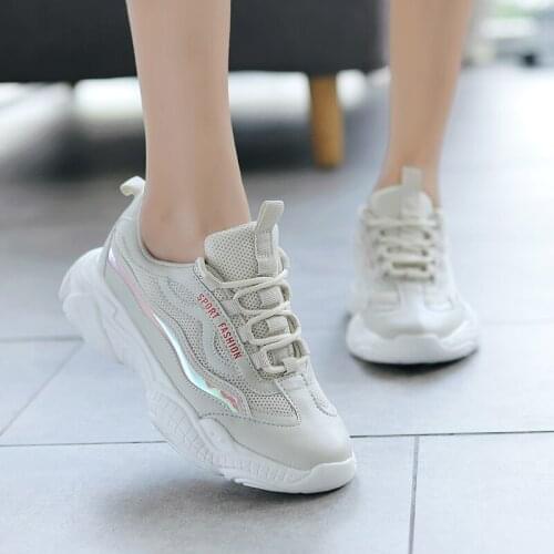 Tenis Feminino Women Tennis Shoes Tenis Mujer 2019 Chunky Height Increasing Thick Bottom Sneakers Gym Female Walking Trainers