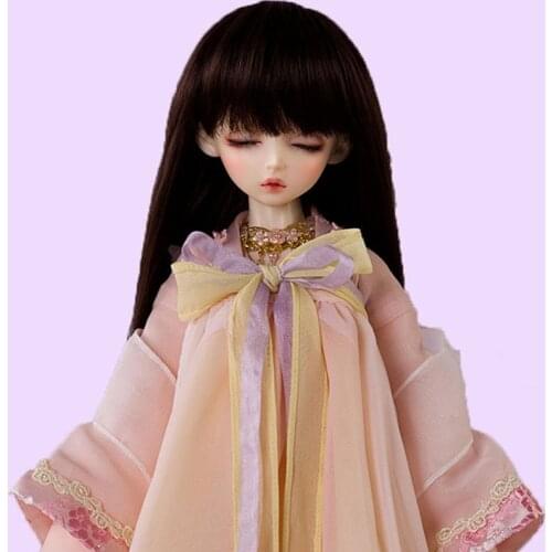 1/3 1/4 1/6 1/8 Bjd SD Doll Wig High Temperature Wire Long Black Straight Wig For BJD Hair Wig