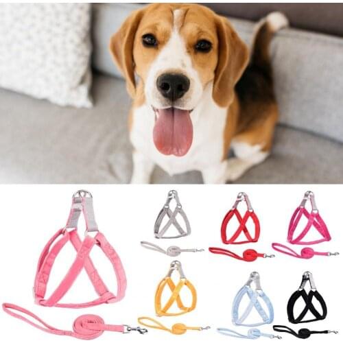 1 Set Pet Chest Harness Reflective Design Anti-escape Skin Friendly Pet Chest Strap Traction Rope Kit for Medium Small Dogs