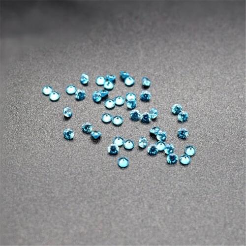 10pcs Aquamarine Round Faceted Gemstones Brilliant Cut Aquamarine Gem Small Sizes 0.8mm-3mm C37A