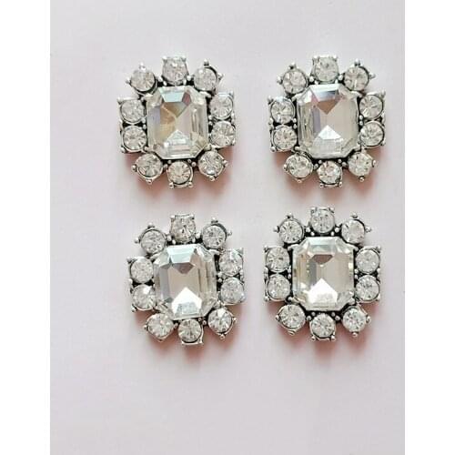 10Pieces/Lot 20*23mm Metal Rhinestone Buttons Decorative Accessories Apparel Sewing DIY Jewelry Making