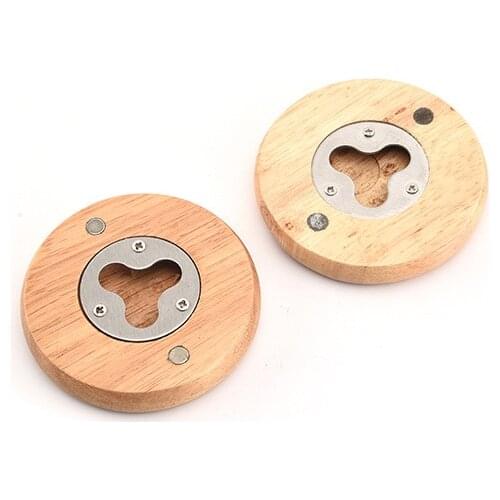 100Pcs Personalized Logo Custom Name Date Wood Bottle Opener Refrigerator Magnet Wedding Favors and Gifts For Guests