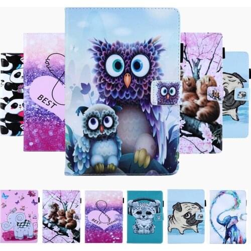2019 For Apple iPad 2/3/4 Case Cute dog cat elephant Cartoon Printed soft Cover Stand Wallet Case for iPad2 iPad3 iPad4 9.7 Case