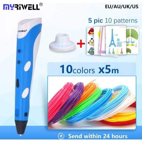 Myriwell RP-100A 3D Pen 1.75mm abs filament 3d printed pen 3 d pen diy Painting tools Birthday gift 3d handle Abs plastc