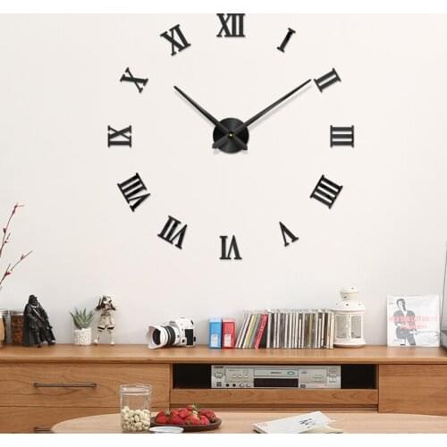 48" special offer 3d big acrylic mirror wall clock diy quartz watch still life clocks modern home decoration living room sticker