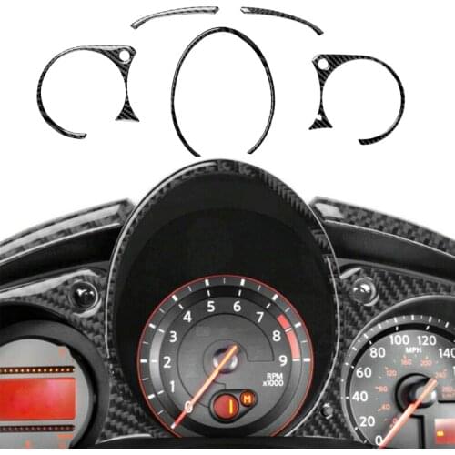 5pcs/set Carbon Fiber Dashboard Instrument Screen Cluster Panel Cover Sticker fit for Nissan 370Z 2009