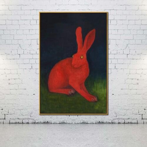 Artcozy Oil Canvas Painting domestic rabbit For Home Decoration Wall Art