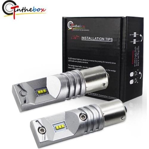 Gtinthebox Car Styling CANbus HID White 6000k 12V P21W led Ba15s led 1156 LED Bulbs For Volkswagen MK6 Daytime Running Lights