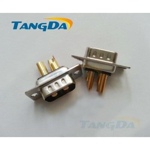 Tangda big High current connector 2W2 pin 2V2 Male head welding wire line type DB power plug connector 30A