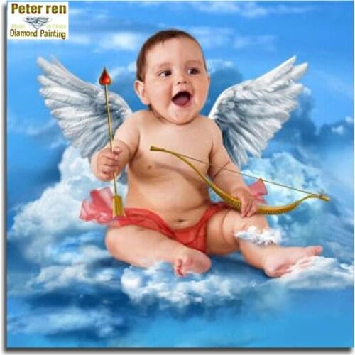 Diy crafts Diamond mosaic embroidery Beautiful beadwork Paintings 3d square rhinestones icons full painting Angel bow and arrow