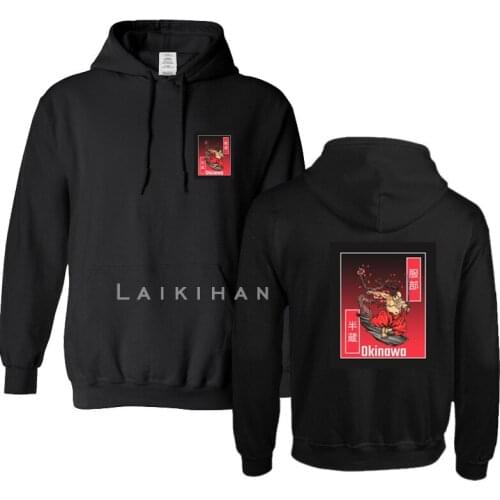Okinawa Graphic Samurai Brand Mens Hoodies Sweatshirts Leisure Pullover for Male Solid Color Long Sleeve Hoodie Sweatshirt