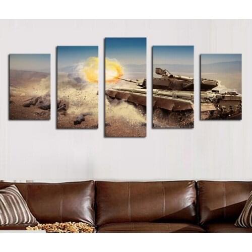 2017 Cuadros Unframed 5 Panels Modern Tank Hd Picture Canvas Print Painting Wall Art For Decor Home Decoration Cheap Artwork