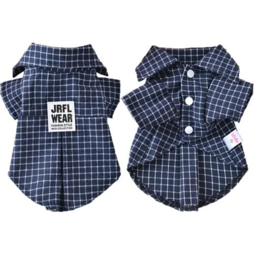 Classic Plaid Pet T-Shirt Summer Dog Shirt Vest Casual Dog Tops Puppy Outfits Yorkshire Dog Clothes Pet Clothing For Small Dogs
