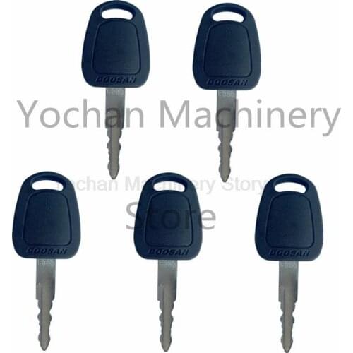 5 Pcs F900 Ignition Starter Start Switch Key K1009605 For Doosan Daewoo Terex Bobcat E80 Excavator Loader F900-KET K1009605B