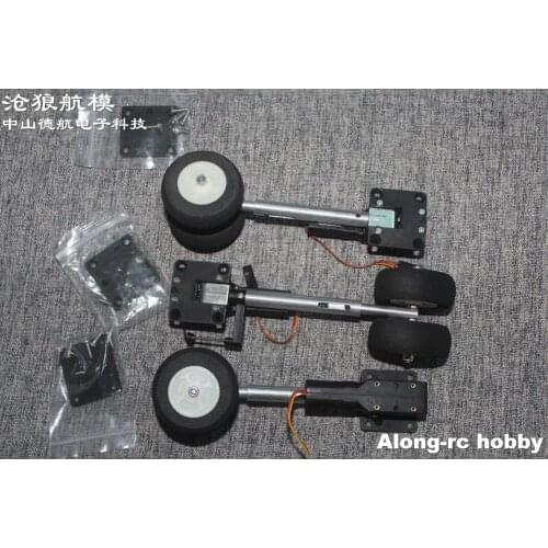 RC Momdel Part 40-45g Retractable Landing Gear with Two Wheel for 3-3.5kg RC hobby plane model airplane RC Plane Fighter