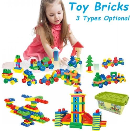 Building Blocks Set Compatible DIY Classic Bricks Train Assembly Blocks with Storage Box Educational Toys for Kids Children Gift