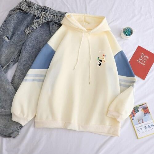 New Kawaii Funny Shiba Balloon Print Fleece Pullover Hoodies Women Winter Korean Style Casual Hooded Sweatshirts Female Tops