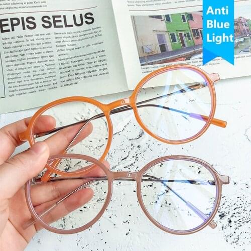 Lovely Round Retro Jelly Candy Color Glasses Myopia Frame PC Decoration Transparent Vintage Optical Glasses Frame Women