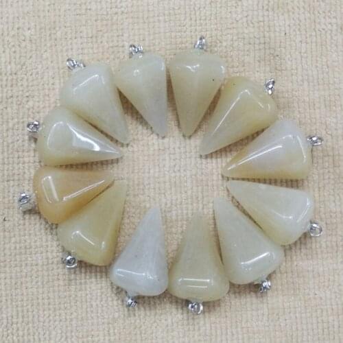 Wholesale 12pcs/lot 2017 fashion good quality natural stone hexagon pyramis shape pendants charms for jewelry making free