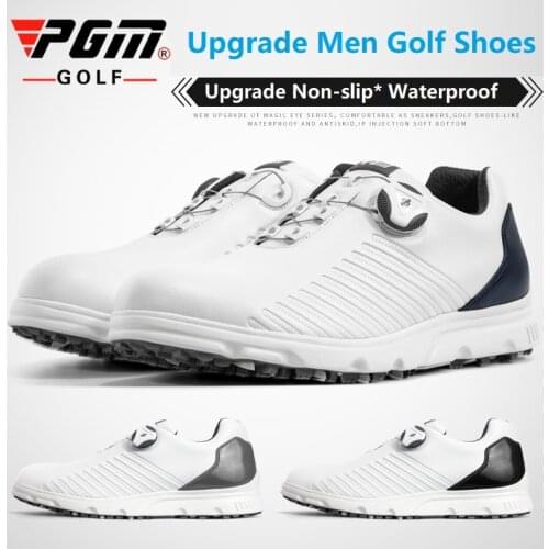 Pgm Golf Shoes Mens Sports Waterproof Anti Slip Shoes For Golfer Men Knob Buckle Golf Sneakers Breathable Training Trainers