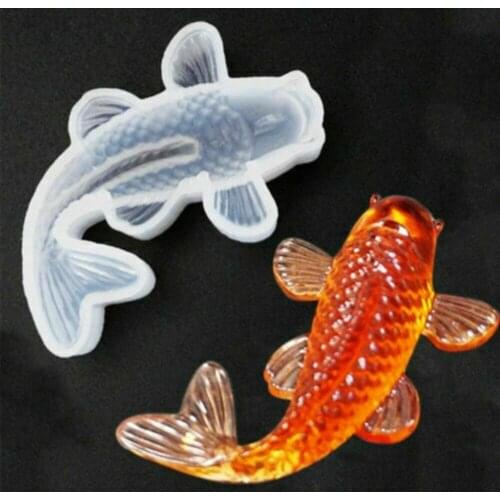 Transparent Silicone Mold Decorative Resin Mould Koi Lucky Fish Shaped Diy Crafts Pendant Making Tools