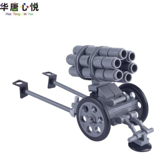 6-barrel Rocket Launcher with Bracket Blocks Assemble Military Weapon Series Building DOY Mini Models Militaries Compatible Gift