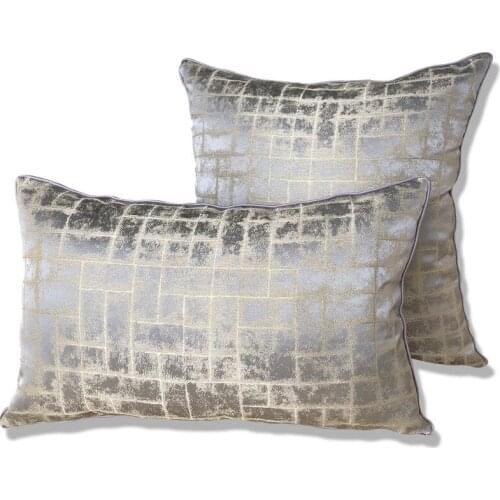 Light Luxury Sofa Cushion Covers Grid Blue Green Modern Simplicity Pillowcases European High-grade Pillow Covers Home Bed Decor