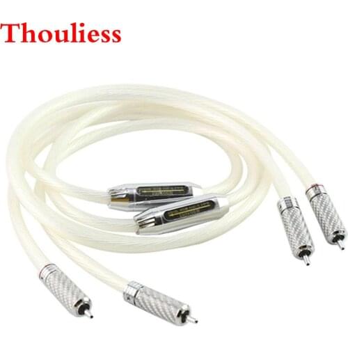 Thouliess Pair HIFI 7N OCC Silver Plated RCA Cable Hi-end Audio 2RCA to 2RCA Interconnect Cable for Amplifier CD DVD Player