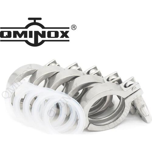 1.5" 2" 2.5" 3" Tri Clamp Clover Fitting TC 50.5 64 77.5 91 mm Ferrule OD SS304 Stainless Steel Sanitary With Free O-ring Gasket