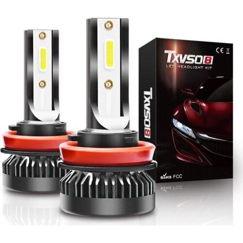 TXVSO8 Mini H8 H9 H11 H4 LED Headlight Bulb 6000K Car Headlight 12V 8000LM lamps 360 Degree Universal COB led voiture car lights